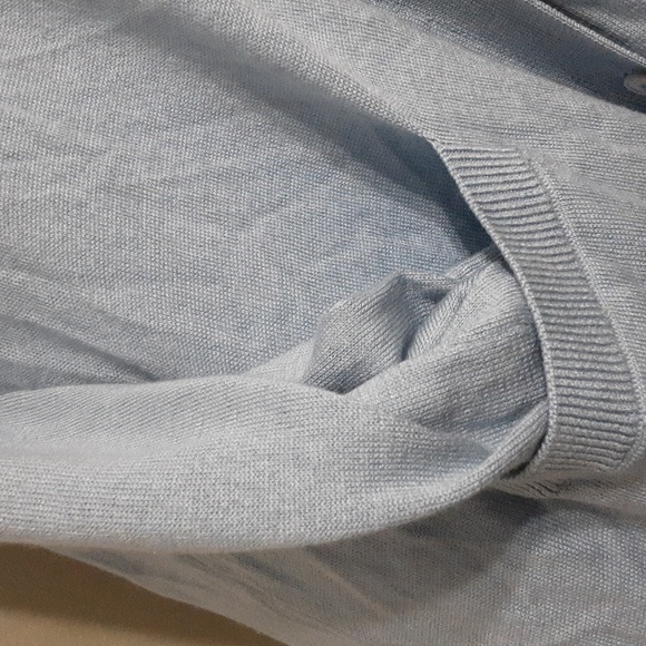 Nordstrom collection cardigan long silk cashmere blue wome M lagenlook luxury - Picture 5 of 8